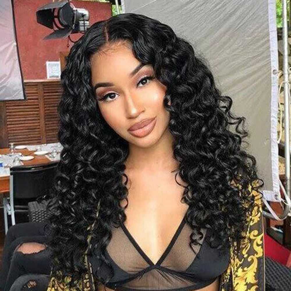Sdamey T Part Lace Front Loose wave Wig 180% Density Human Hair Wig