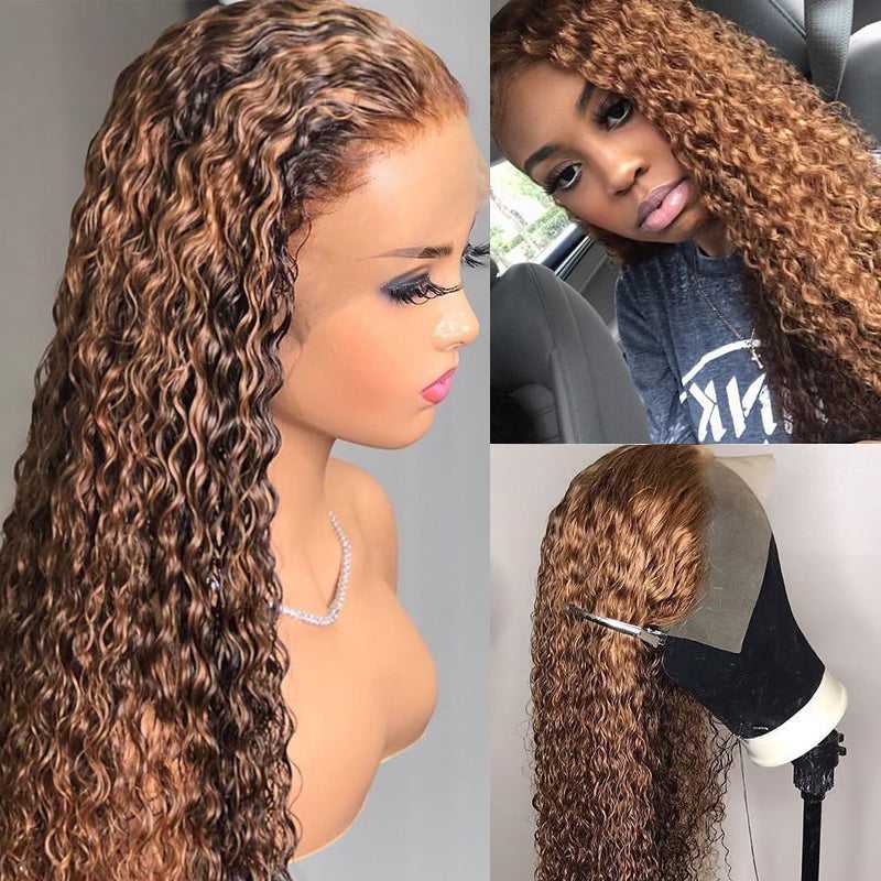 
            
                Load image into Gallery viewer, 13x6 Lace Front Highlight Water Wave Wig Human Hair Wig Lace Wig 16-30 INCH
            
        