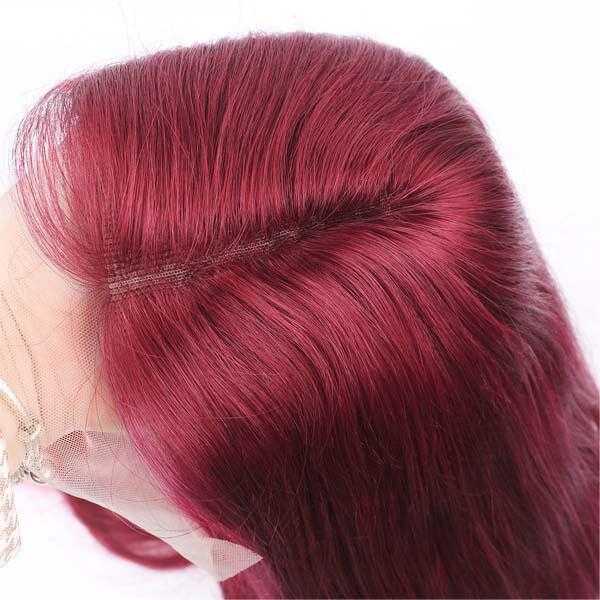 Burgundy Lace Front Wig Straight Hair 13*1 T Part Lace Wigs For Women