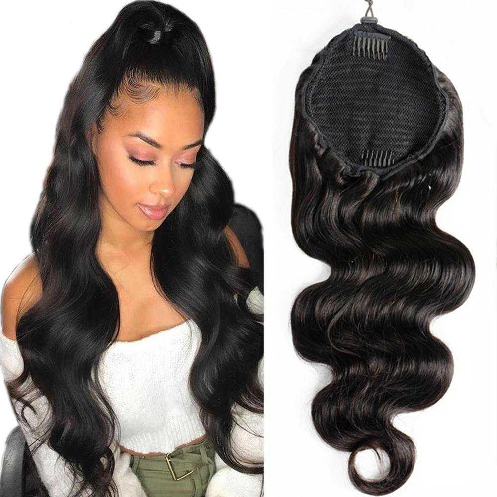 
            
                Load image into Gallery viewer, Body Wave Human Hair Ponytail Extensions Drawstring Ponytail
            
        