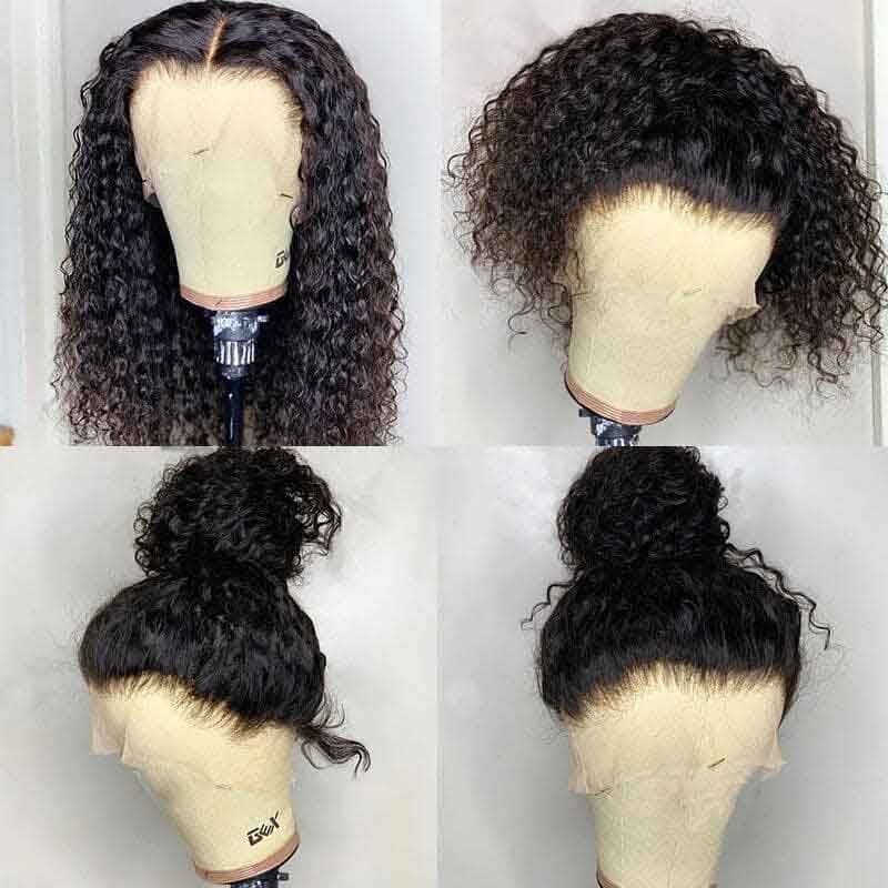 HD Transparent 360 Lace Frontal Wigs Deep Wave Human Hair Wigs Sdamey