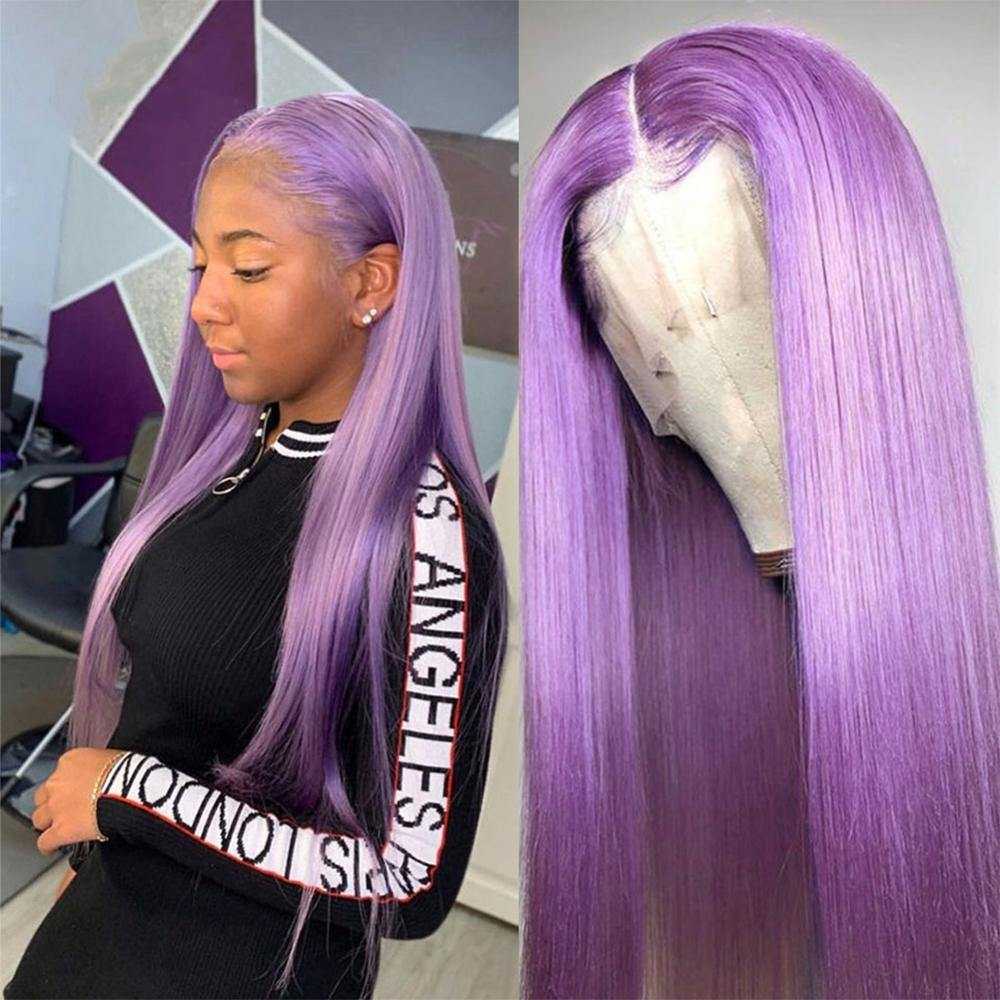 
            
                Load image into Gallery viewer, Green/ Purple/ Blue Straight Hair Lace Wig 100% Human hair
            
        