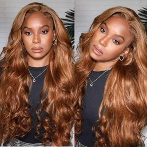 4# Body Wave Lace Front Wig Sdamey Colored Human Hair Wigs