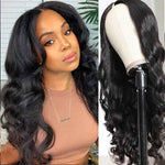 Thin V Part Wigs Glueless Body Wave Human Hair V Part Wig No Leave Out