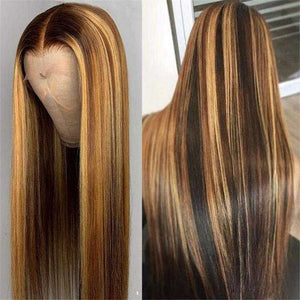 
            
                Load image into Gallery viewer, Highlight Wig Human Hair Straight Lace Front Wig Sdamey
            
        
