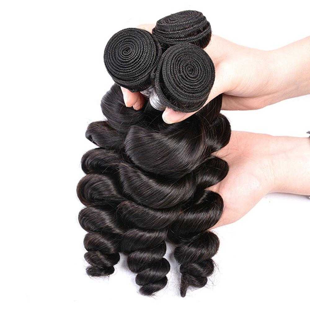 Sdamey Loose Wave 13x6 Lace Frontal With 3 Bundles