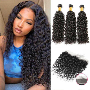 
            
                Load image into Gallery viewer, Sdamey Water Wave 13x6 Lace Frontal With 3 Bundles
            
        
