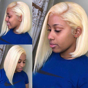 613 Blonde Straight Hair Bob Wigs 13x4 Lace Front Human Hair Wigs