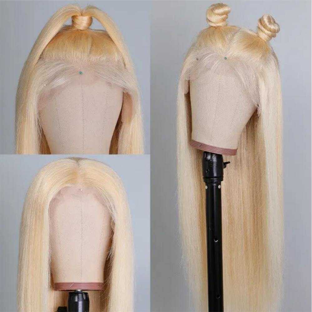 #613 Straight 13x1 T Part Lace Front Human Hair Wigs Middle Part