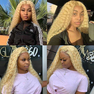 
            
                Load image into Gallery viewer, 613 Blonde Deep Wave 13x4/13x6 Transparent Lace Front Human Hair Wigs
            
        
