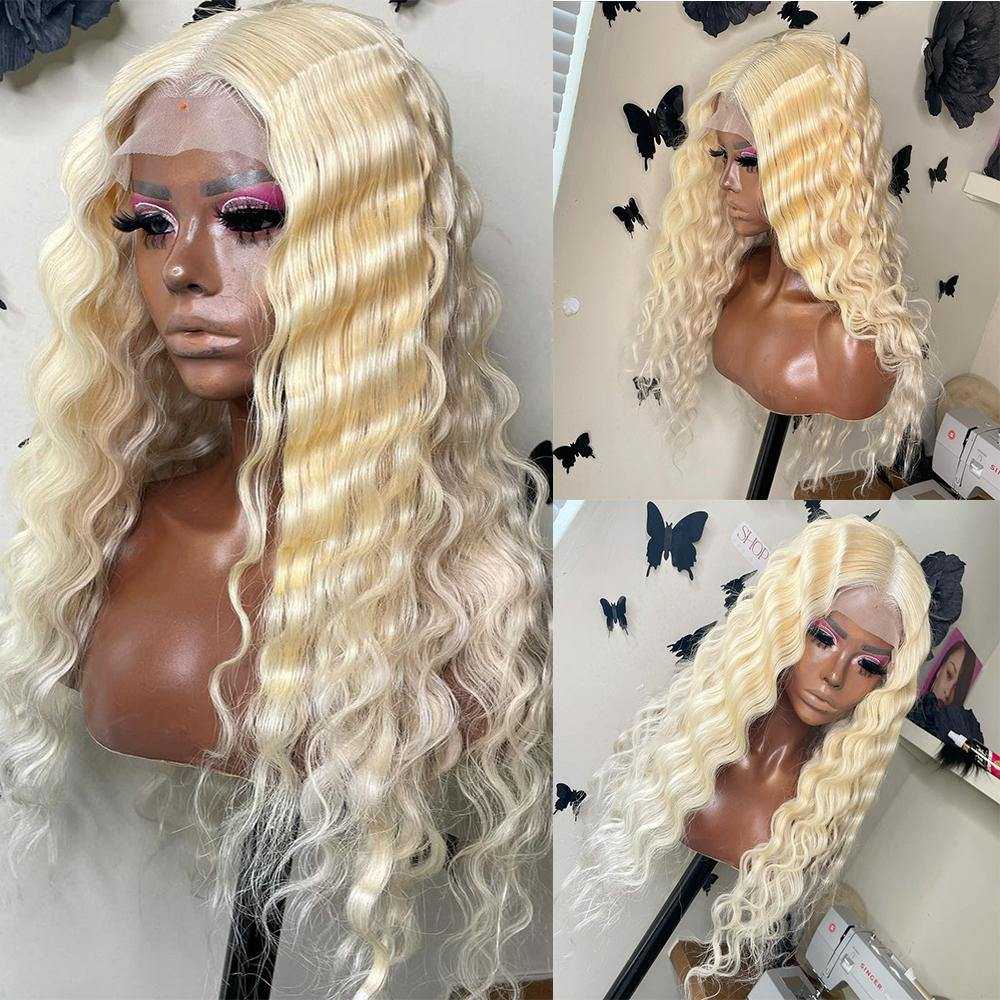 613 Blonde Deep Wave 13x4/13x6 Transparent Lace Front Human Hair Wigs