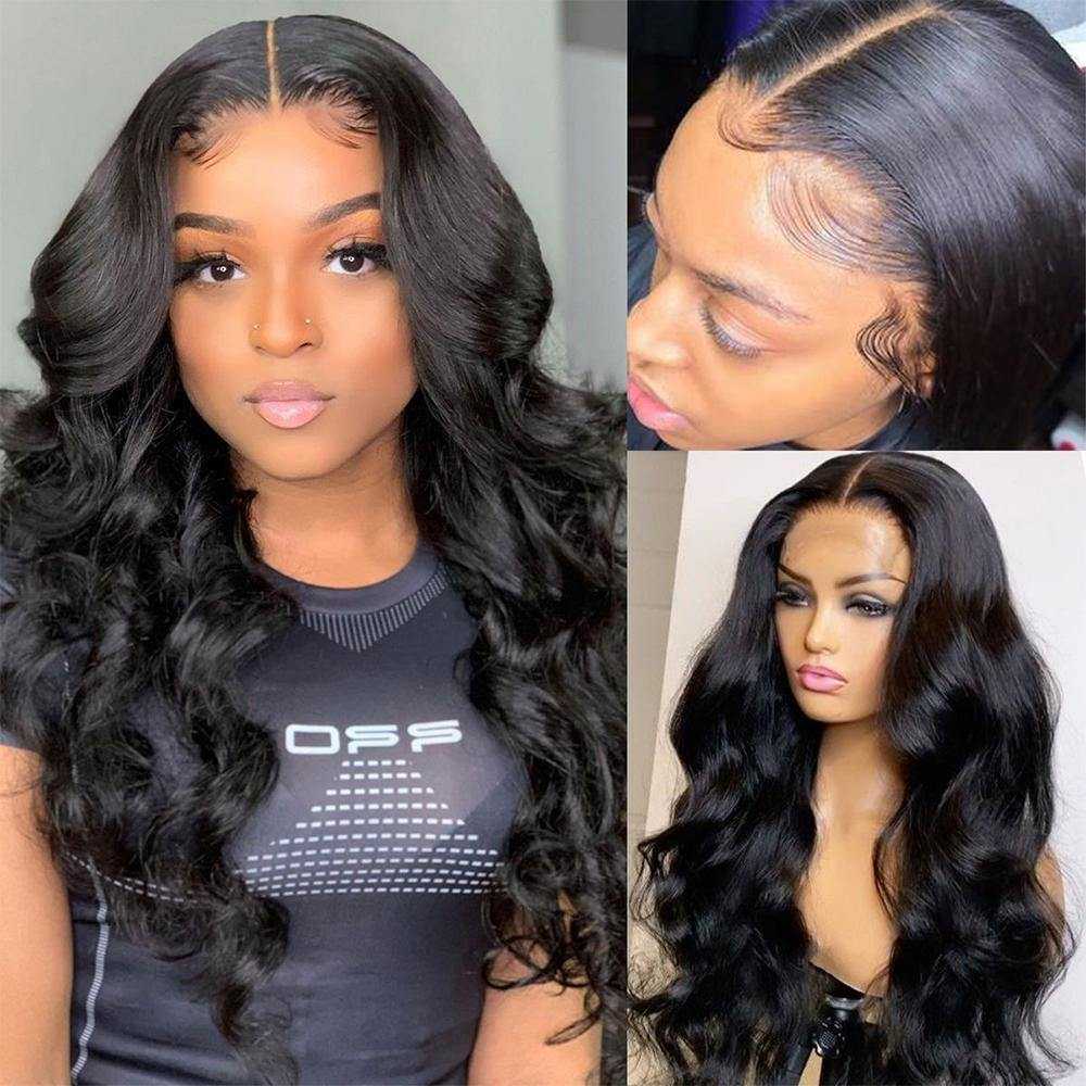 
            
                Load image into Gallery viewer, T Part Lace Front Wig Body wave Human Hair Wig Pre Plucked
            
        
