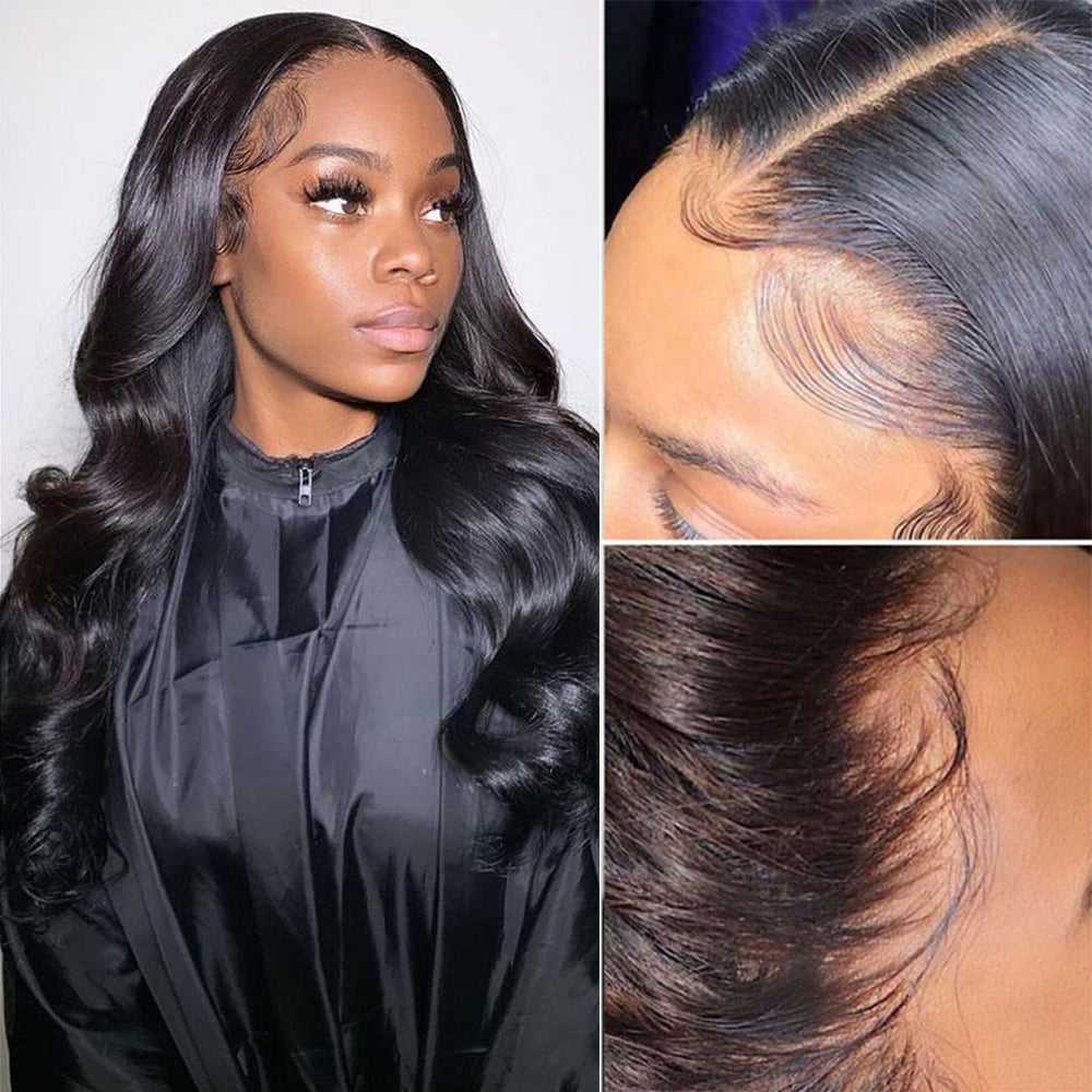 
            
                Load image into Gallery viewer, Body Wave Lace Front Wig 13x4 Human Hair Wigs Pre Plucked Natural Hairline
            
        