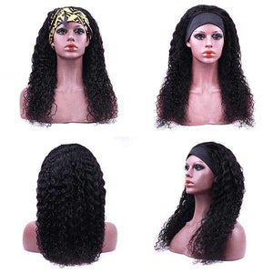 Headband Wig Human Hair Water Wave Sdamey Human Hair Wigs