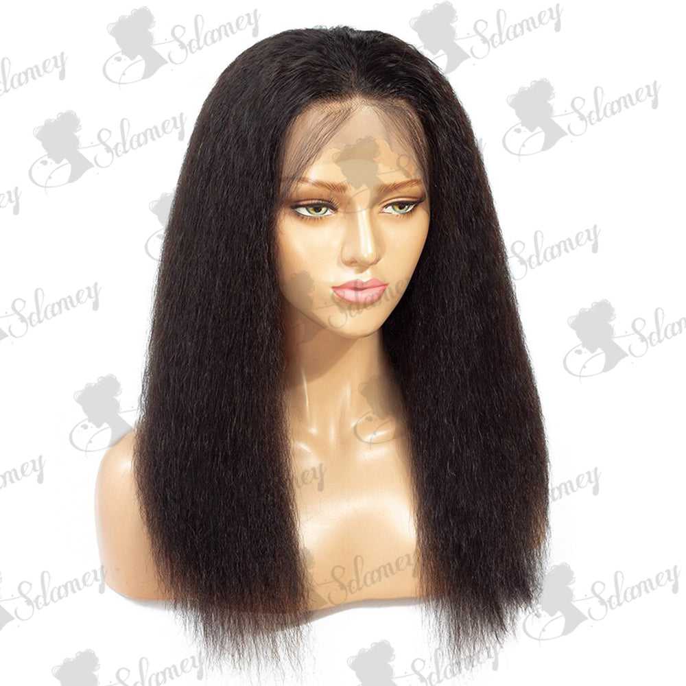 
            
                Laden Sie das Bild in den Galerie-Viewer, Kinky Straight 4x4/5x5 Lace Closure Wig Sdamey 100% Human Hair Wigs
            
        