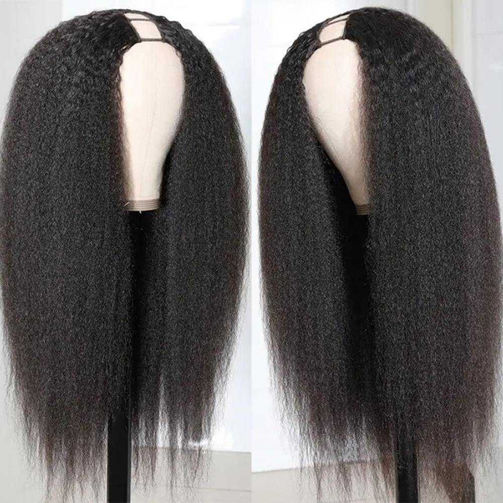 U Part Wig Kinky Straight Human Hair Wig Sdamey Brazilian Virgin Hair Wigs