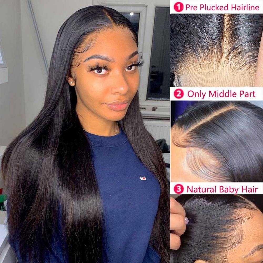 
            
                Load image into Gallery viewer, Straight Hair 13x1 T Part Lace Front Wig 100% Human Hair Wig
            
        