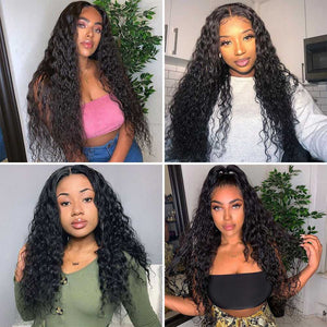 Water Wave 13*1 T Part Lace Front Human Hair Wigs Pre-Plucked With Baby Hair