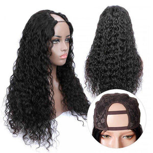 U Part Water Wave Wig Human Hair Wig Sdamey Brazilian Virgin Hair Wig