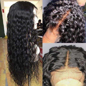 Water Wave 13*1 T Part Lace Front Human Hair Wigs Pre-Plucked With Baby Hair