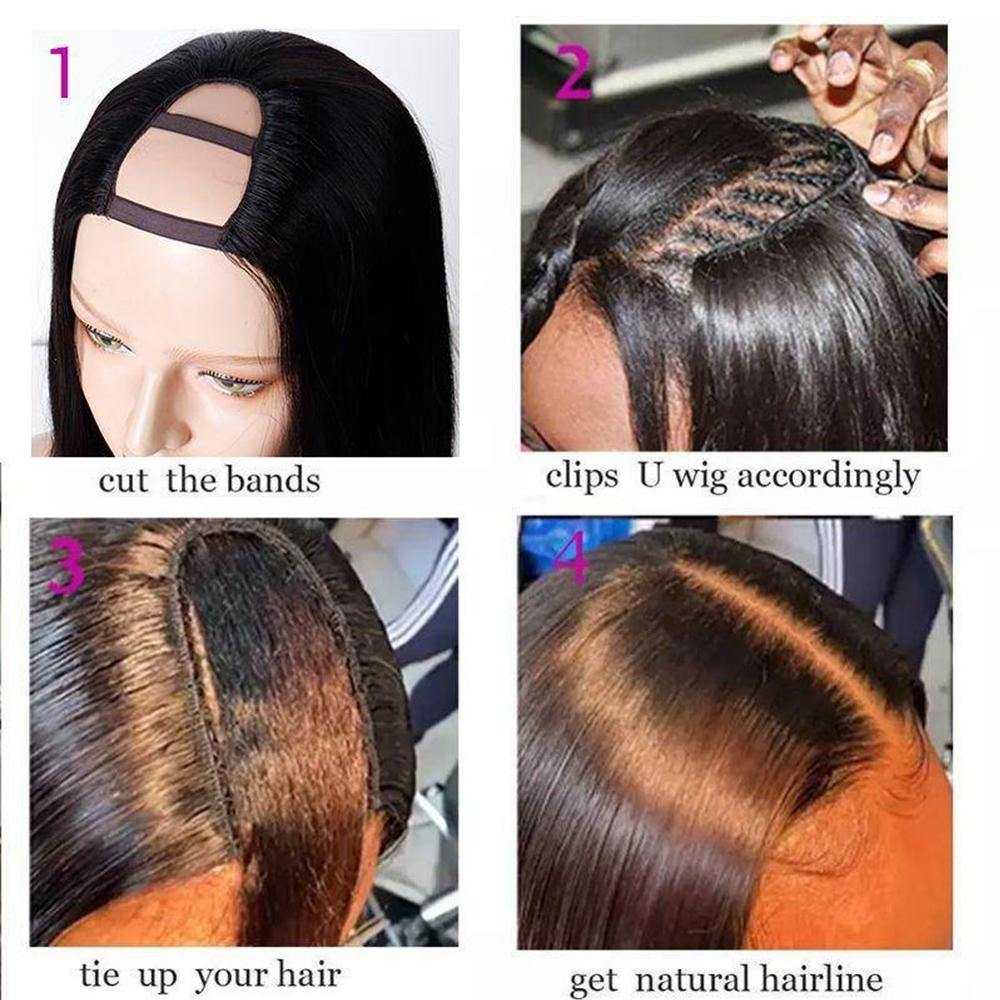 
            
                Laden Sie das Bild in den Galerie-Viewer, Straight U Part Wig For Black Women Human Hair Wigs 2x4 Opening Size
            
        